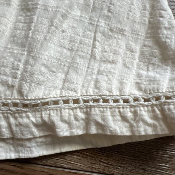 Shabby Chic Baby Girl Dress 18M Cream Lined Button Front Ruffle Sleeves Cotton - Picture 8 of 11